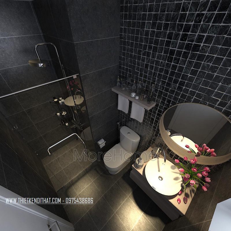 Thiết kế nội thất phòng vệ sinh chung cư Mon City Mỹ Đình Nam Từ Liêm Hn